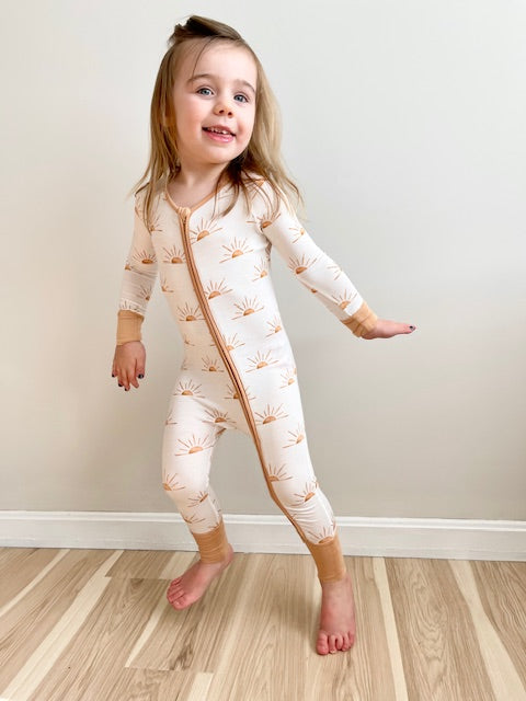 rays of sunshine bamboo onesie footie